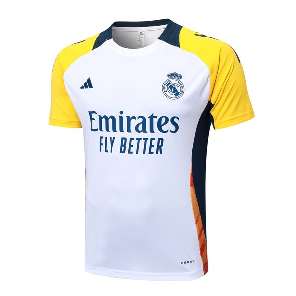 Camiseta Entrenamiento Real Madrid 2024/25 Blanco Amarillo